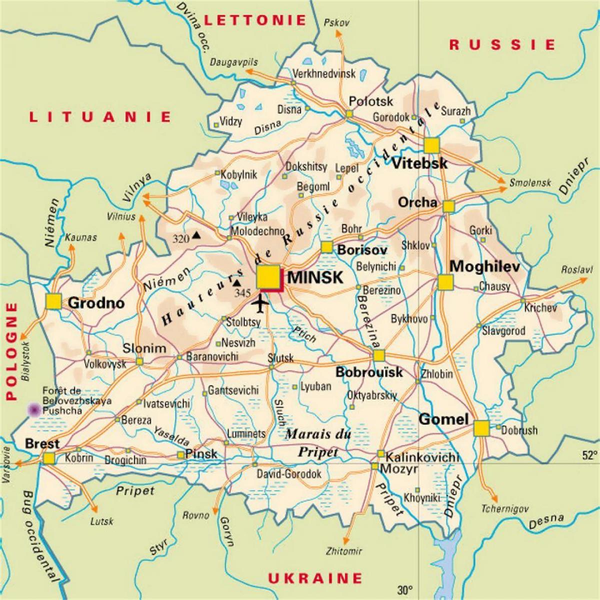 Karta över Vitryssland städer