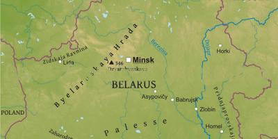 Karta över Vitryssland fysiska